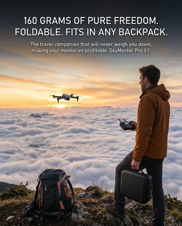 160 grams of pure freedom, foldable, fits in any backpack