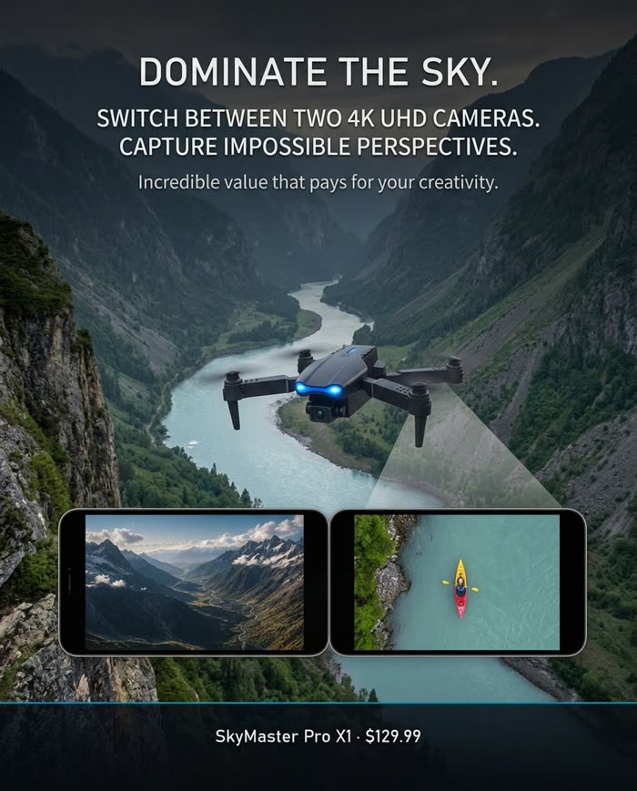Dominate the sky: switch between two 4K UHD cameras